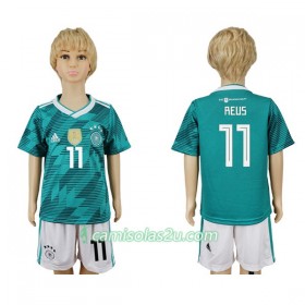 Camisolas de Futebol Alemanha Reus 11 Criança Equipamento Alternativa Copa do Mundo 2018 Manga Curta